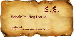 Sohár Reginald névjegykártya